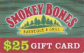 The bones club is smokey bones' loyalty program. Gift Card Baebeque Grill Restaurants United States Of America Smokey Bones Col Us R Smb003a