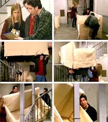 Remember when ross gellar tried to move his couch into his new apartment in friends? How To Move A Couch Around A Tight Corner Friends Moments Friends Episodes Friends Scenes