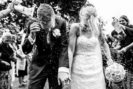 Lvl weddings & events shannon kirsten photography. Couple Exit Under Shower Of Rice Photo By Peter Van Der Lingen Wedding Photography