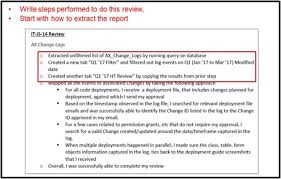 The sarbanes oxley act (sox) was enacted by us congress to prevent accounting fraudulent. Itgc System Change Log Review Good Example Of Documentation