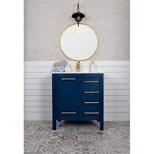 Applying these navy blue bathroom vanity designs can make your bathroom look fresh. Grove 30 Inch Navy Blue Bathroom Vanity