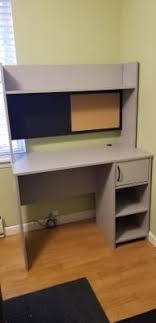 This corner desk with hutch is not only a practical but a stylish addition to any office space, providing an elegant traditional appeal to the room. Ameriwood Dove Gray Student Desk With Hutch Big Lots