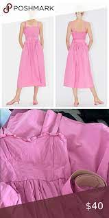 Zara Pink Poplin Dress Xs Poplin Dress Dresses Xs Cotton Poplin Dress