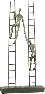 Wohnzimmer deko mit skulpturen und kunstwerken 50 ideen. Casablanca By Gilde Dekofigur Skulptur Rise Bronzefarben 1 Stuck Dekoobjekt Hohe 43 Figuren Auf Metalleiter Antikfinish Mit Spruchanhanger Wohnzimmer Online Kaufen Otto