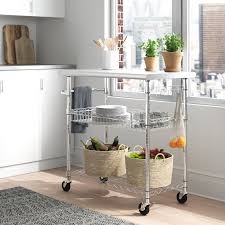Tangkula rolling bar cart, glass serving cart with metal frame and 2 tempered glass shelves, tea/wine serving bar cart with 4 wheels, ideal for kitchen, hotel or restaurant (silver & black) 10 Best Kitchen Island On Wheels Ideas On Foter