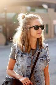 18 le fashion blog 20 inspiring half up top knot hairstyles blonde hair long bob bun via zipped jpg 518 777 frisuren langhaar medium haare styling kurzes haar