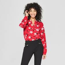 Etro floral pattern long sleeve shirt size 42. A New Day Tops New Red Floral Print Longsleeve Blouse Poshmark