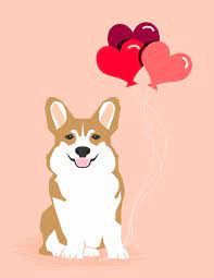 Corgi Heart Balloon Cute Valentines Corgi Dog Pet Cute Animal Dog Love Corgi Wuff You Art Print By Petf Corgi Art Animal Valentine Disney Canvas Art