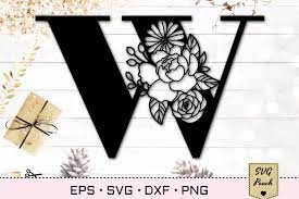 Download Floral Letter W Svg Flower W Monogram Font Initial Svg 549700 Cut Files Design Bundles