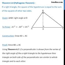 theorem 6 8 pythagoras theorem proof class 10 chapter 6