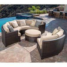 Belmont 4 Piece Curved Sectional Set Costco Patio Furniture Outdoor Furnishings Cheap Patio Furniture