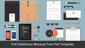 Download Flat Free Stationery Mockup Psd Template PSD Mockup Templates