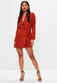 Missguided Orange Crepe Blazer Dress Blazer Dress Flattering Fashion Dresses