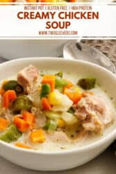 Easy creamy chicken kale soup with shredded chicken or turkey. Creamy Chicken Soup The Perfect Weeknight Dinner Twosleevers