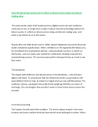 Of islam and bitcoin is to make the understanding of bitcoin and cryptocurrency easy for its audience and to also serve as a hub for muslims scholars and everyday muslims who want to learn more about bitcoin and the technology behind it even beyond the basics of halal and haram. Pdf How The Blockchain Works And It S Effect On Bitcoin Prices Today And Bitcoin Trading View Susan Teilmanns Academia Edu