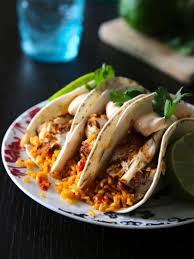 Spiced Barramundi Fish Tacos With Chipotle Cream Recipes Noshon It Recipe Food Spanish Rice Barramundi Recipes