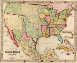 Click on region names or colors for each region's home page. Historical Map Of The United States And Mexico 1847