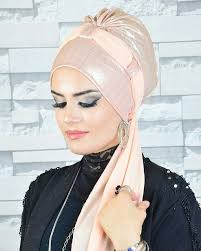 Somon Bone Simli Sifon Fular Detayli Somon Kadin Boncuk