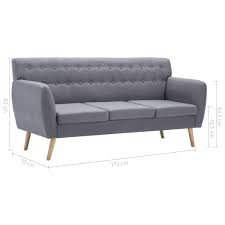Im gegensatz zu anderen möbeln wie stühlen, bänken oder ähnlichem, die straff gepolstert sind, ist die 3er couch mit einer sogenannten legeren polsterung ausgestattet. Vidaxl Sofa 3 Sitzer Stoff Hellgrau Polstersofa Loungesofa Sitzmobel Couch Kuche Haushalt Wohnen Sofas Couches