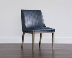 Halden Dining Chair From Sunpan Is Shown In The Vintage Blue Faux Leather Option Fabric Dining Chairs Leather Dining Room Chairs White Leather Dining Chairs