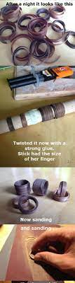 Hier wird der knoten für das band deutlich gezeigt. How To Build A Wooden Ring Holzschmuck Handgefertigt Holzringe