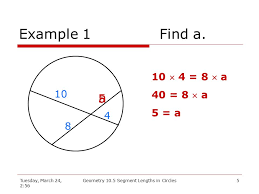The length of the curved arc line. 10 5 Segment Length In Circles Ppt Download