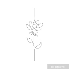 How to create smooth lines with a pen. One Line Drawing Continuous Line Flower Hand Drawn Illustration For Logo Emblem And Design Card Poster Vector Sticker Pixers We Live To Change Line Drawing Tattoos Line Flower How To