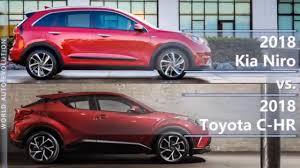 El primero está disponible con un sistema híbrido estándar y uno híbrido enchufable, mientras que el segundo apuesta por un diseño futurista y un sistema híbrido estándar. 2018 Kia Niro Vs 2018 Toyota C Hr Technical Comparison Youtube
