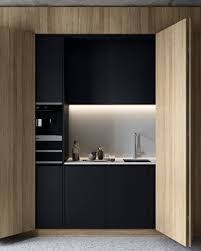 Hidden Behind A Beautiful Laminex Classic Oak Feature Wall This Concealed Kitchen Feat Interior Design Kitchen Kitchen Room Design Contemporary Kitchen Design
