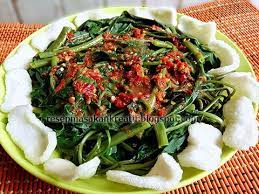 Resep Rujak Kangkung Dadakan Sambal Pedas Resep Vegetarian Masakan Vegetarian Resep Masakan Asia
