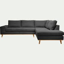 Accessoire de confort et de style, le canapé d'angle droit en tissu gris anthracite chiné tokyo ce canapé 5 places dispose d'une structure solide en pin massif qui pourra accueillir avec aisance et. Canape D Angle Fixe Droit En Tissu Gris Anthracite Picabia Canape D Angle En Tissu Alinea