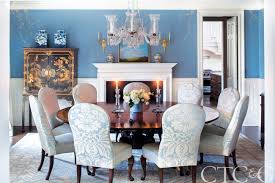 Diana Sawicki Designs A Fairfield County Home In A Broad Palette Of Blues Cottages Gardens Formal Dining Room Table Decor Dining Room Blue Interior Design