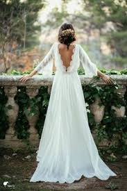 Vintage Inspired Bohemian Wedding Gown Wedding Dress Long Sleeve Elegant Wedding Dress Backless Wedding