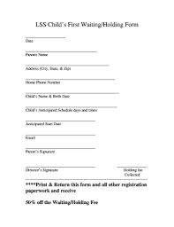 Daycare Waiting List Template Fill Online Printable Fillable Blank Pdffiller