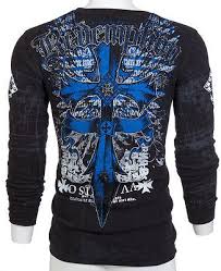 Archaic By Affliction Mens Long Sleeve Thermal Shirt Loyalty Cross Wings 58 Casual Shirts For Men Affliction Clothing Mens Outfits