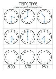 telling time o clock half past time worksheets telling time worksheets telling time