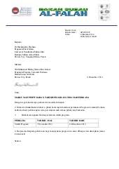 Kepala cabang bank {nama bank} cabang: Surat Tukar Tarikh