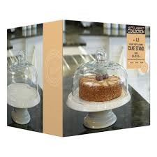 The dome is tall enough for a 3 layer cake, the cake stand is beautiful to look at and most importantly, the glass is lighter than most. Kitchen Craft 29cm Traditional Ceramic Glass Cake Stand From 24 61