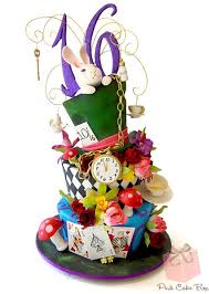 This cake is easy, but looks quite impressive. Alice In Wonderland Topsy Turvy Sweet 16 Cake Amazing Cake Ideas