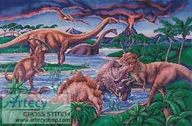 Free dinosaur counted cross stitch patterns. Dinosaurs Cross Stitch Pattern By Tereena Clarke Crosstitch Com