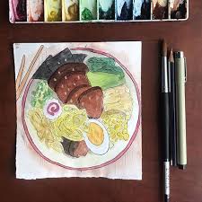 سارة البيراوي On Instagram Waiting For The Broth المشاركة الثانية في Weeklyfunlearning رامن من مطعم Roe Eat في عمان الصور مغرية جد Art My Arts Painting