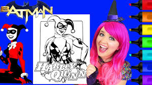 These coloring pages of batman are extremely popular with young boys as the varied images allow them to stand beside their favorite hero as he battles the villains. Coloring Harley Quinn Batman Crayola Coloring Page Prismacolor Markers Kimmi The Clown Youtube