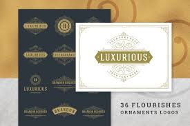 Download 36 Luxury Ornament Logos In Logo Templates On Yellow Images Creative Store PSD Mockup Templates