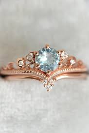 Check spelling or type a new query. Aquamarine Engagement Ring With Diamond Crown Band Stackable Set Praise