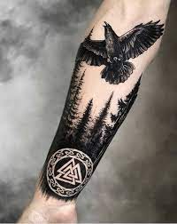 Maybe you would like to learn more about one of these? Viking Raven Tattoo Viking Tattoo Sleeve Viking Tattoos Raven Tattoo