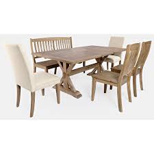 Furniture > kitchen furniture > tables for brand : Jofran Carlyle Crossing 6 Piece Dining Table And Chair Set Superstore Table Chair Set With Bench