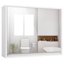 Maybe you would like to learn more about one of these? Costway Wall Mounted Bathroom Storage Cabinet Organizer Shelf W Double Mirror Door White Aliexpress