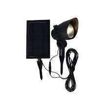 Hampton Bay Solar Black Outdoor Integrated Led 3000k 70 Lumens Landscape Spot Light With Solar Panel And Wire Nxt 3149 The Home Depot Hampton Bay Solar Panels Solar