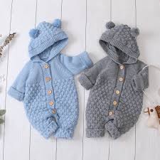 Newborn Baby Boy Girls Bear Ear Knit Romper Hooded Wool Sweater Jumpsuit Outfits Walmart Canada