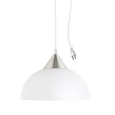 New listingmodern frosted glass hanging light shade sconce fixture lamp lighting set ooak. Globe Electric Amaris 11 Inch Plug In Pendant Light Fixture In White The Home Depot Canada